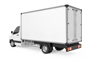 white box van with a neutral background