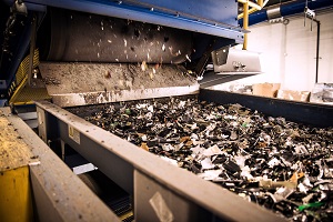 seperation for a specific fraction of shredded electonic waste