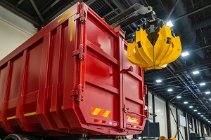 yellow crane for heady loads on an industrial site
