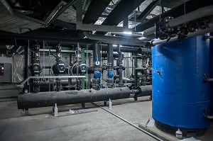 many pipes in an industrial plant